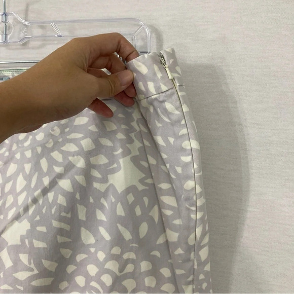 Boden Gray White Abstract Cotton Ankle Pants size 16 Long - Picture 3 of 9